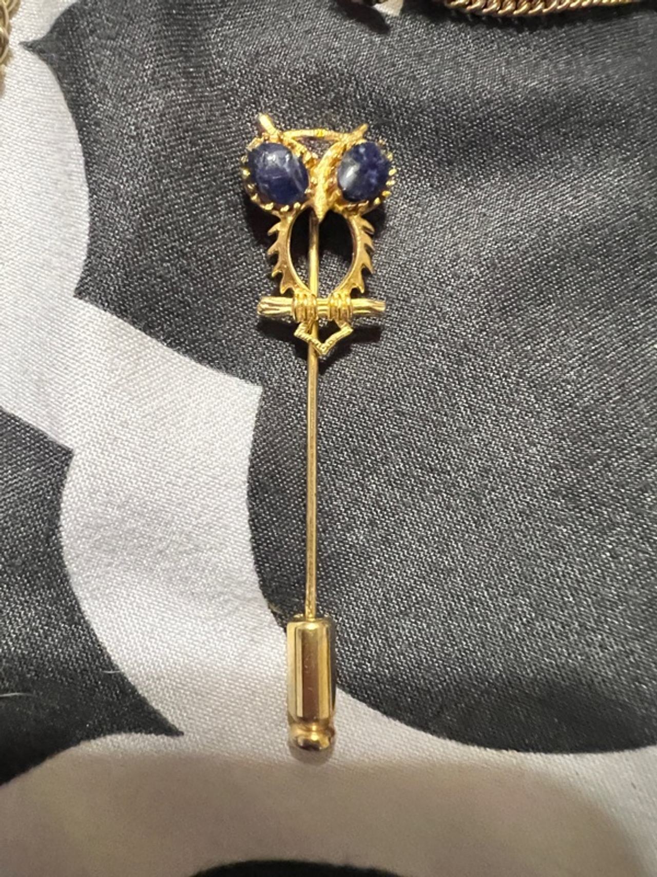 Louis Feraud Gold Stick Pin with Strass Stones