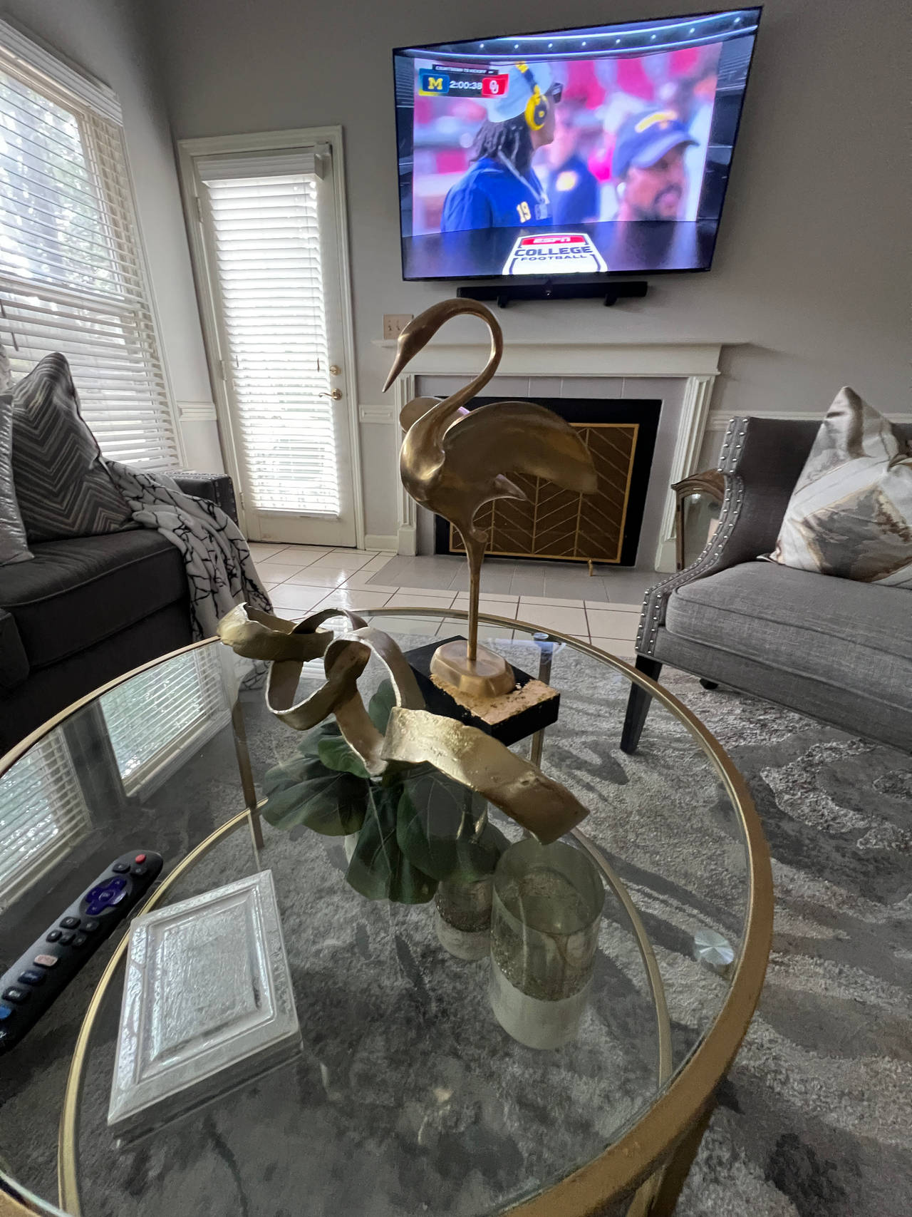 Gold Crane Table Sculpture