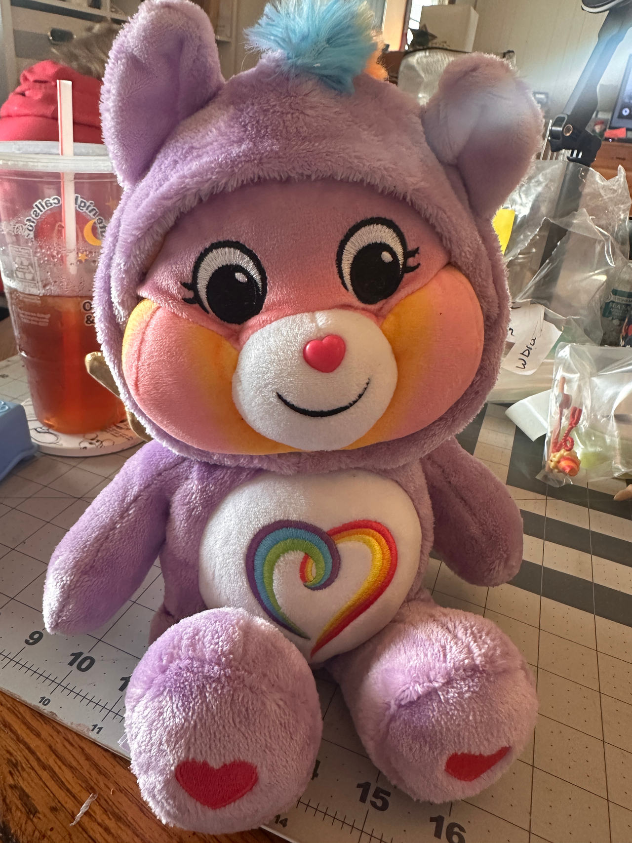 Care Bears Togetherness Bear in Unicorn Hoodie Plush retro stuffed animal