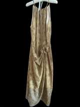 Halter Neck Snakeskin Print Draped Dress - Image 1
