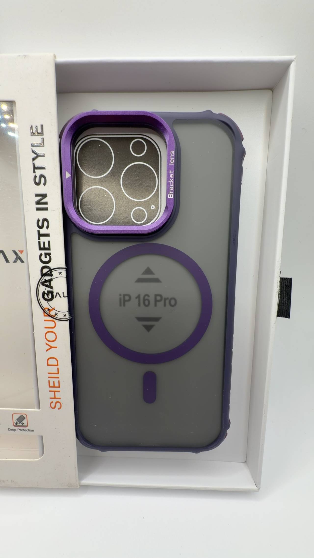 iPhone 16 Pro Shockproof MagSafe Case with Stand (Purple)