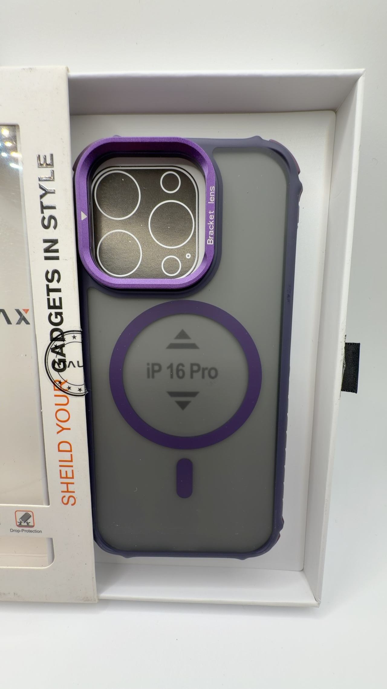 iPhone 16 Pro Shockproof MagSafe Case with Stand (Purple)