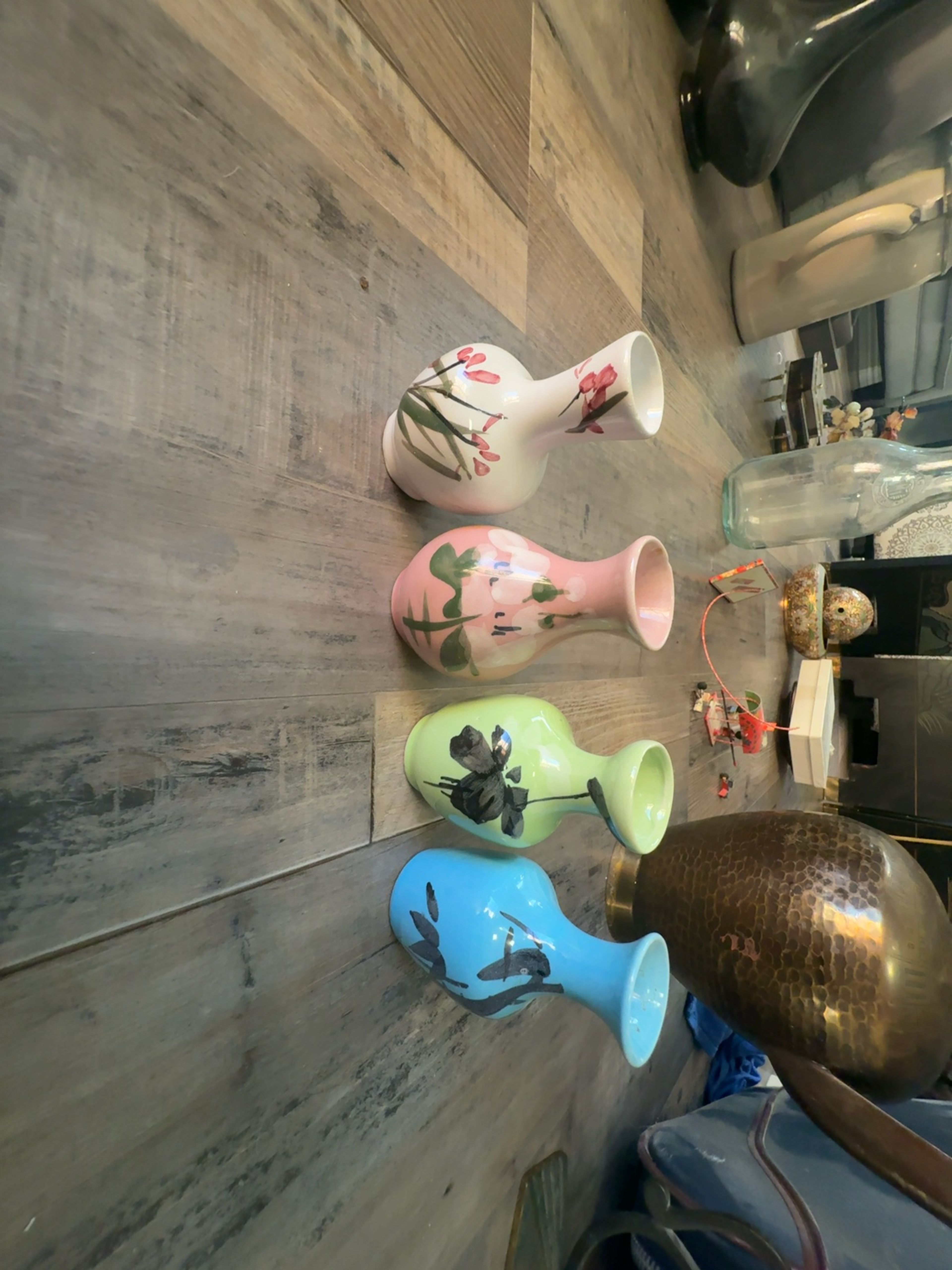 EliteBloom Hand-Painted Lotus Ceramic Vase