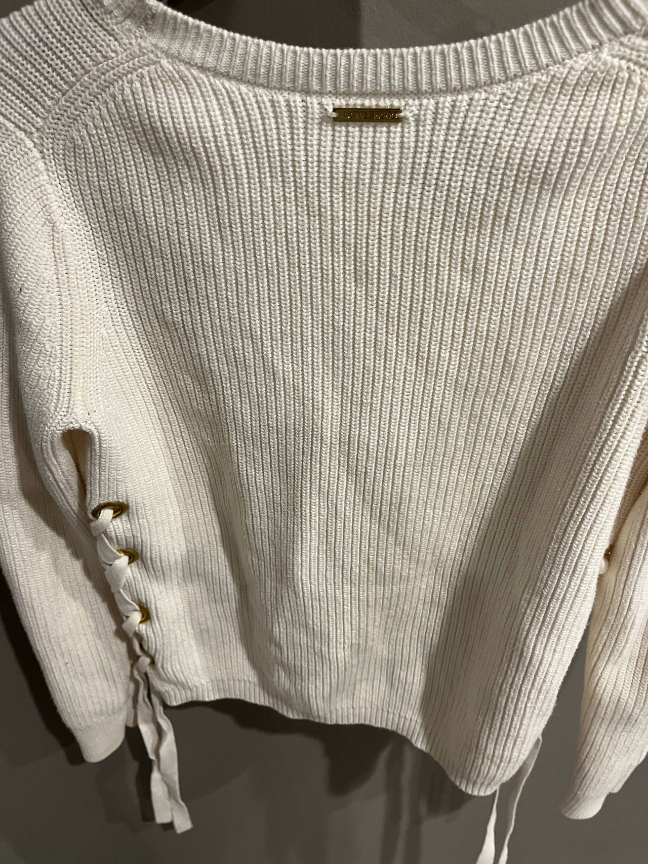Michael Kors Ribbed Lace-Up Sweater