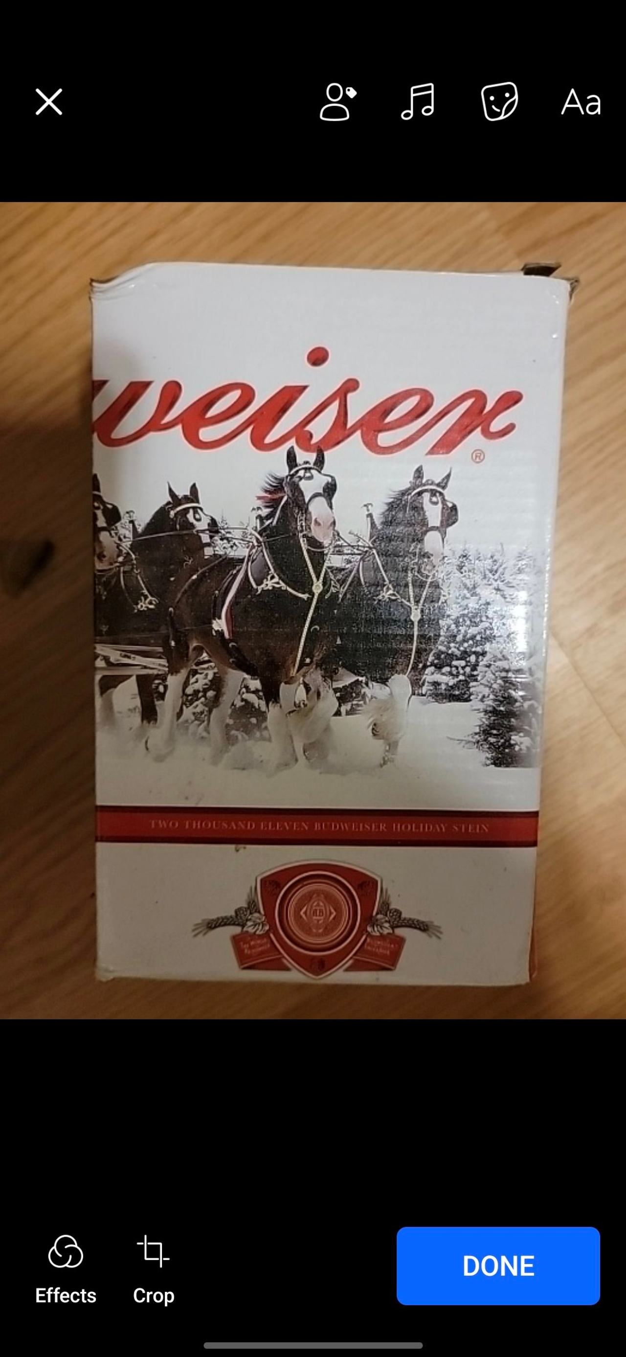 Budweiser 2011 Holiday Stein "Eight-Horse Hitch"