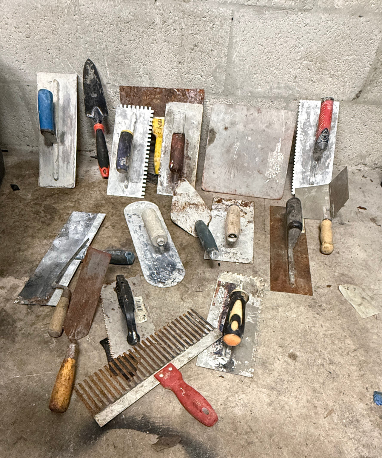Assorted Masonry and Tiling Trowels and Floats