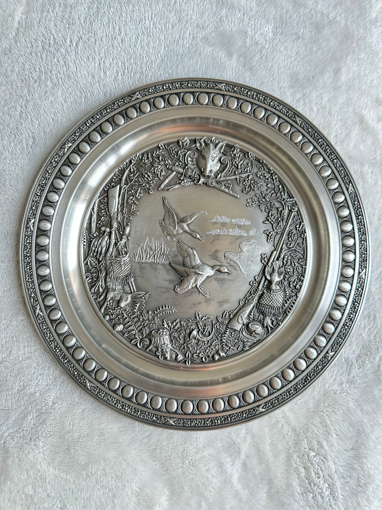 Decorative Pewter Wall Plate