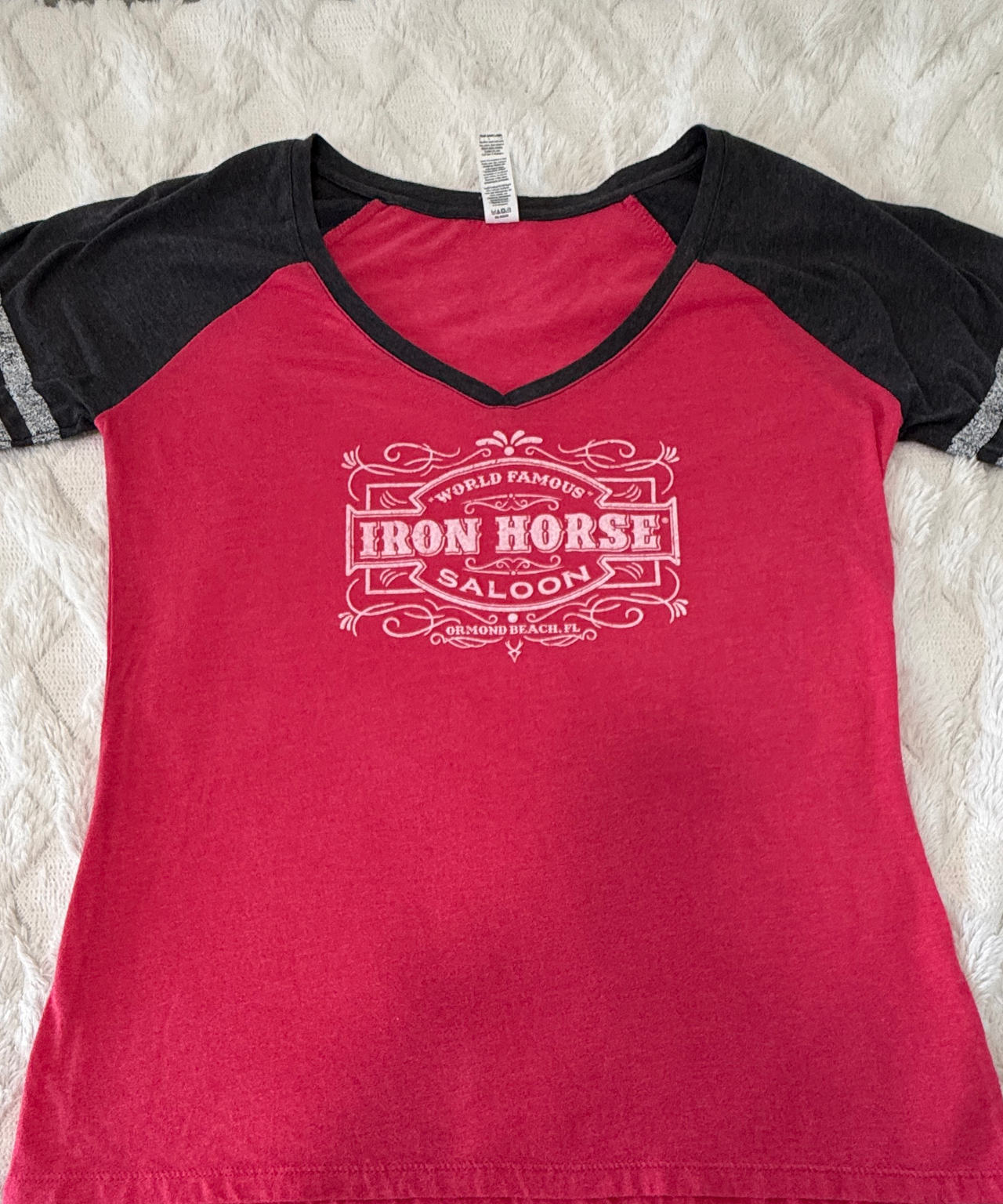 Iron Horse Saloon Ormond Beach Women's V-Neck Raglan Shirt