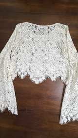 For Love & Lemons Lace Bell Sleeve Crop Top Small - Image 5