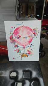 Pink Hot Air Balloon Canvas Wall Art - Image 2