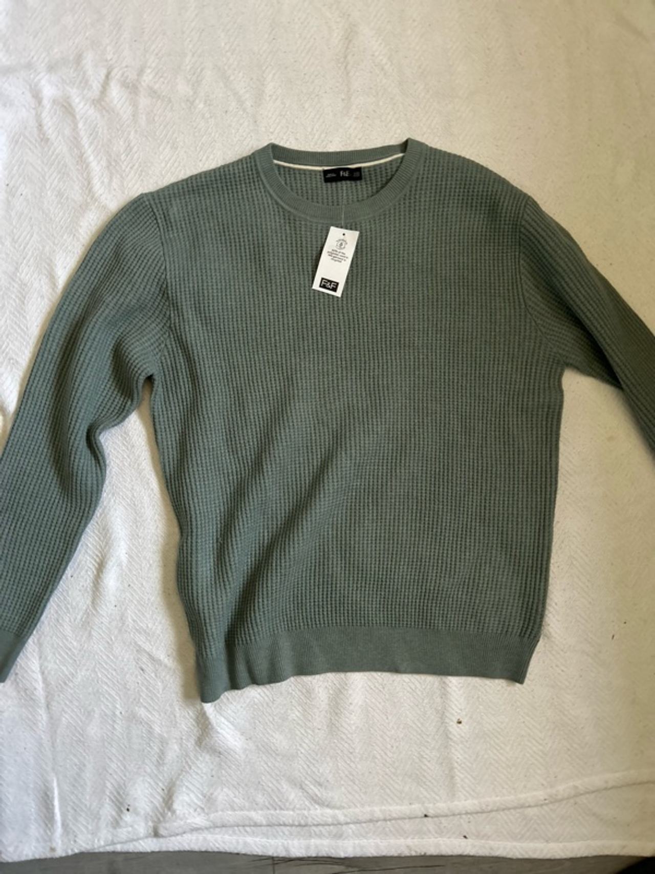 Regular Fit Waffle Jumper Navy Blue