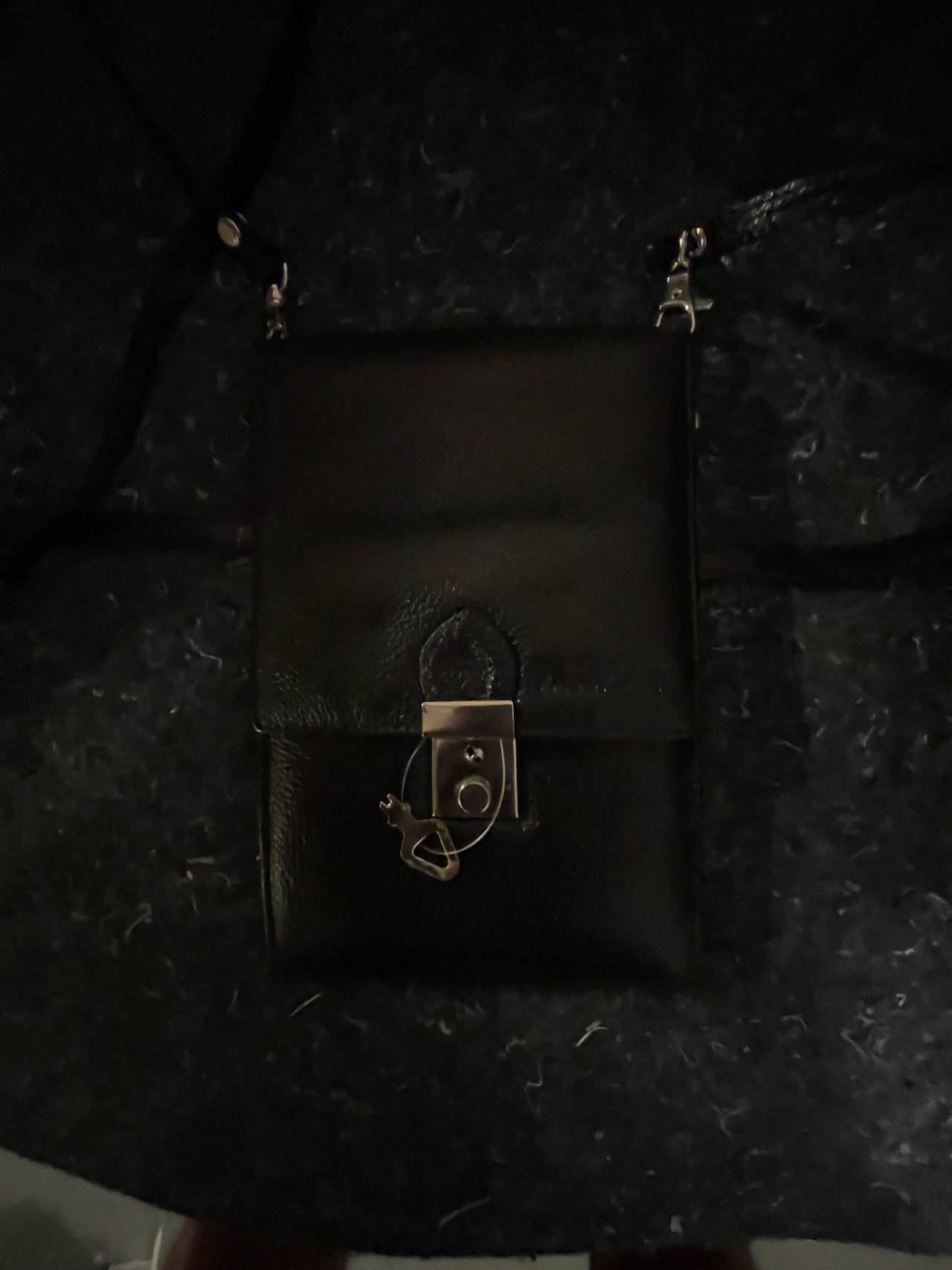 Black Leather Crossbody Bag