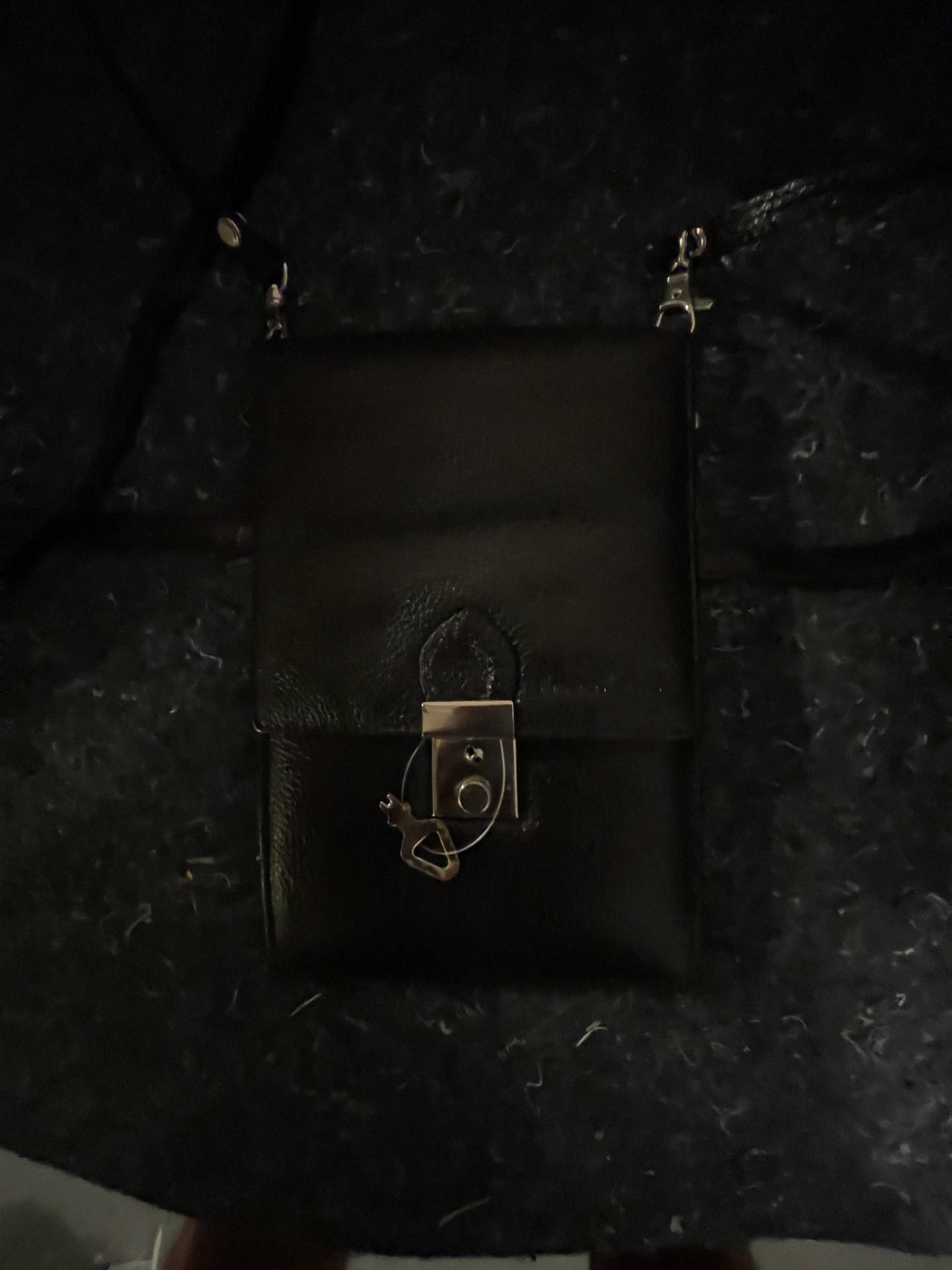 Black Leather Crossbody Bag