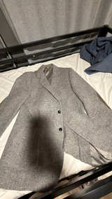 Gray Wool Blazer Jacket - Image 2