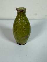 Green Crackle Glaze Ceramic Bud Vase - Image 1