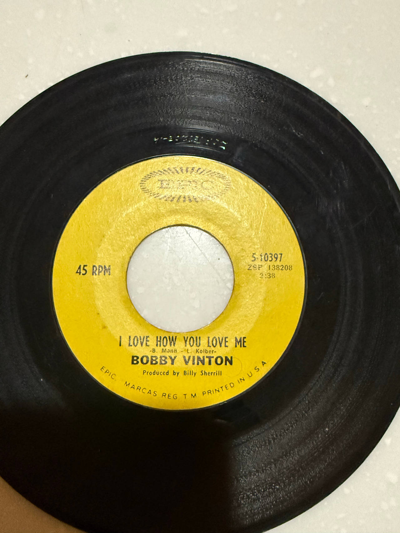 Bobby Vinton - I Love How You Love Me 7" 45 RPM Vinyl Record