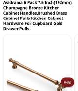 Asidrama 6 Pack 7.5 Inch Champagne Bronze Cabinet Handles - Image 1