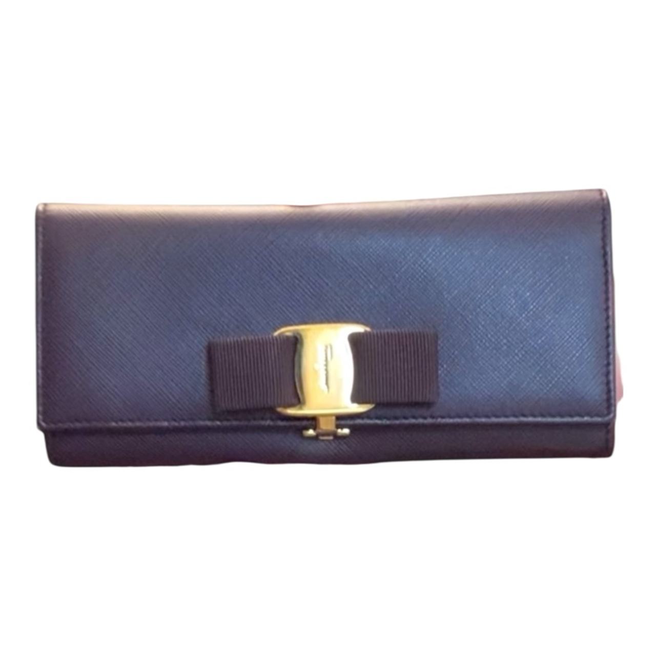 Salvatore Ferragamo Miss Vara Wallet Blue Leather
