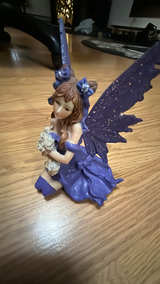 Ice Armor Purple Fairy with Clear Wings Statue 8" H - Image 2