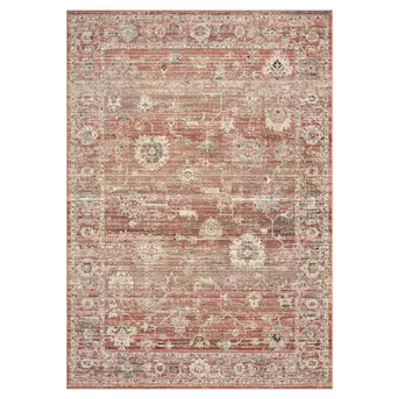 allen + roth Azalea 8 x 10 Rust Rectangular Indoor Rug