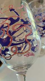 Lilly Pulitzer Nautical Anchor Wine Glasses - Image 3