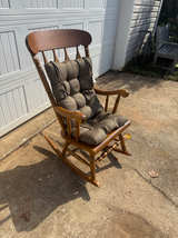 Vintage Style Wooden Rocking Chair - Image 1