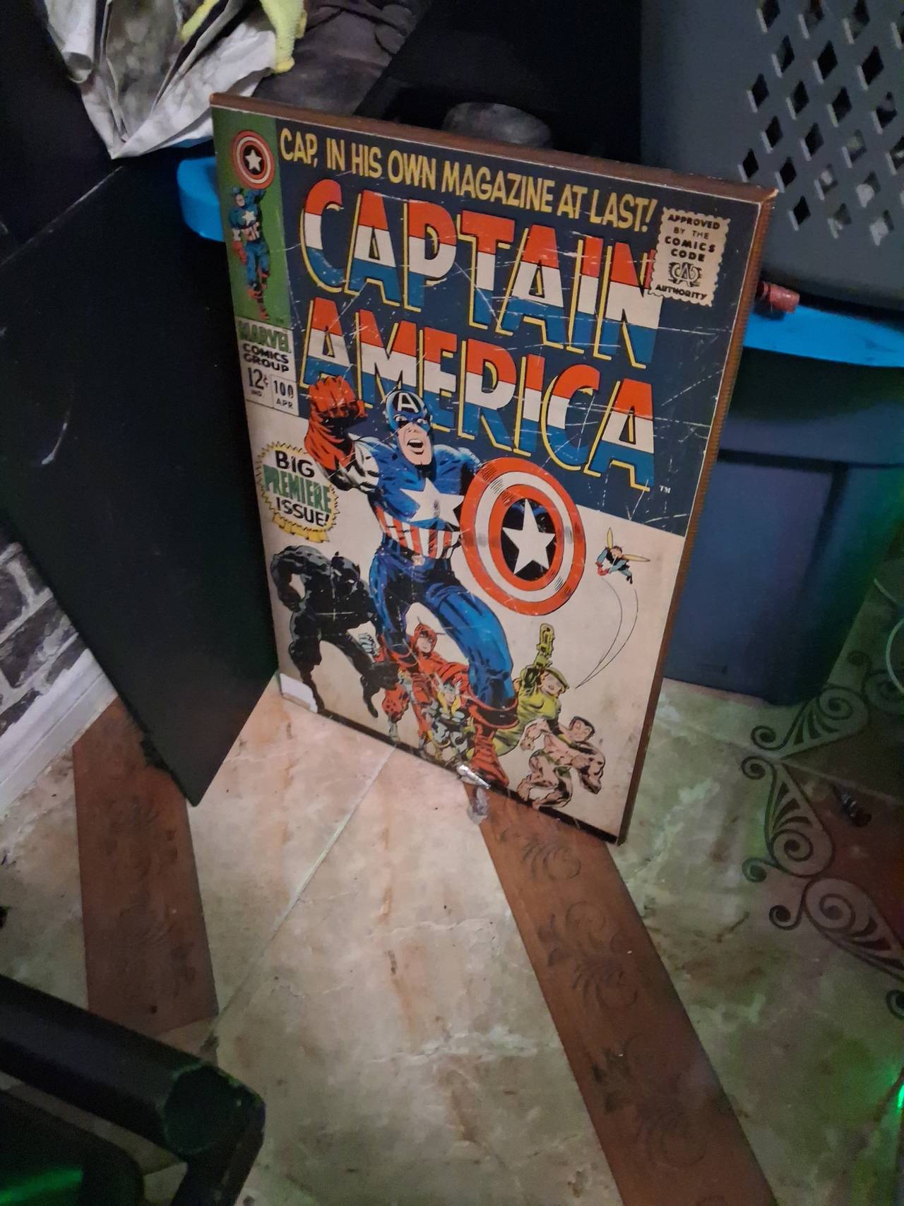 Marvel Captain America #100 Wood Wall Art