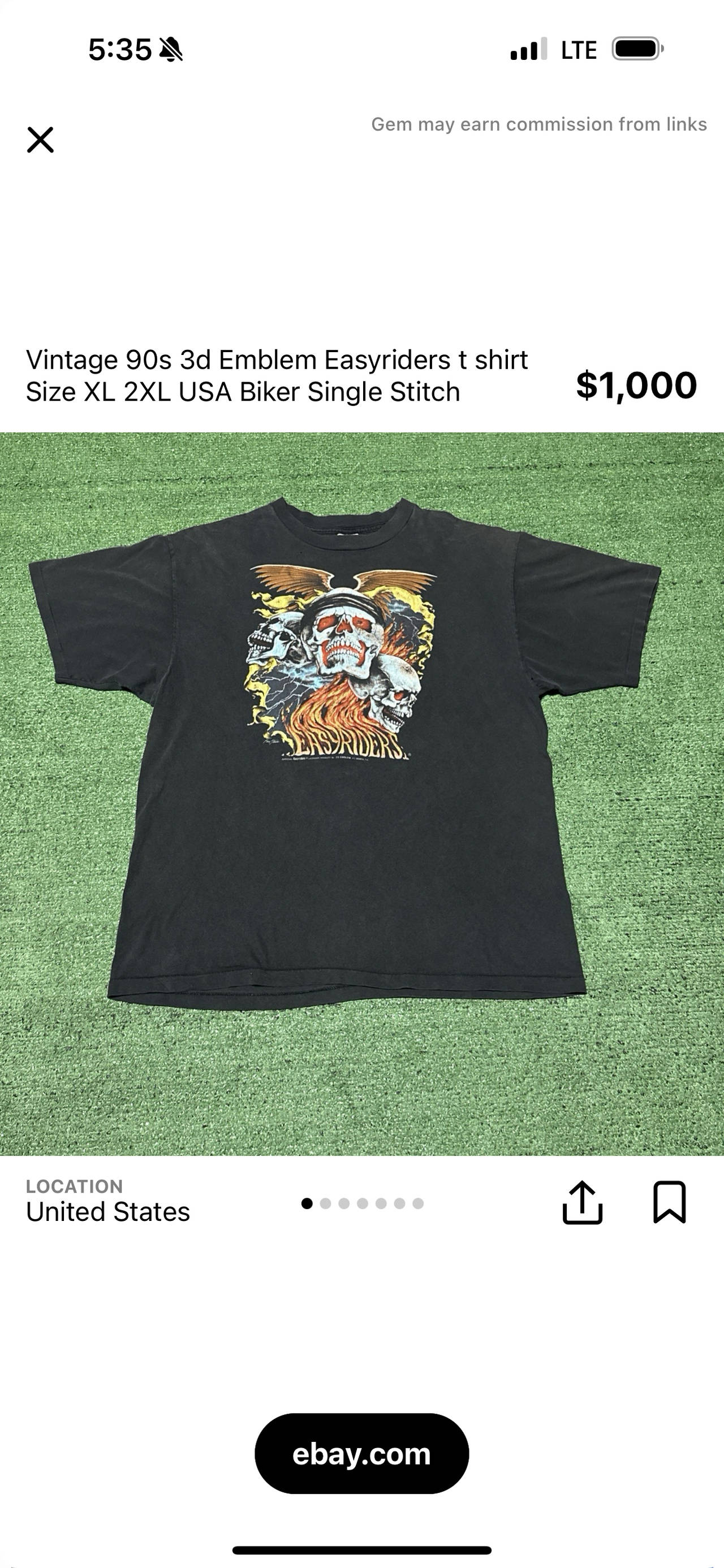 Vintage 90s 3D Emblem Easyriders T-Shirt
