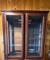 Antique Solid Wood and Glass Display Cabinet - Image 1