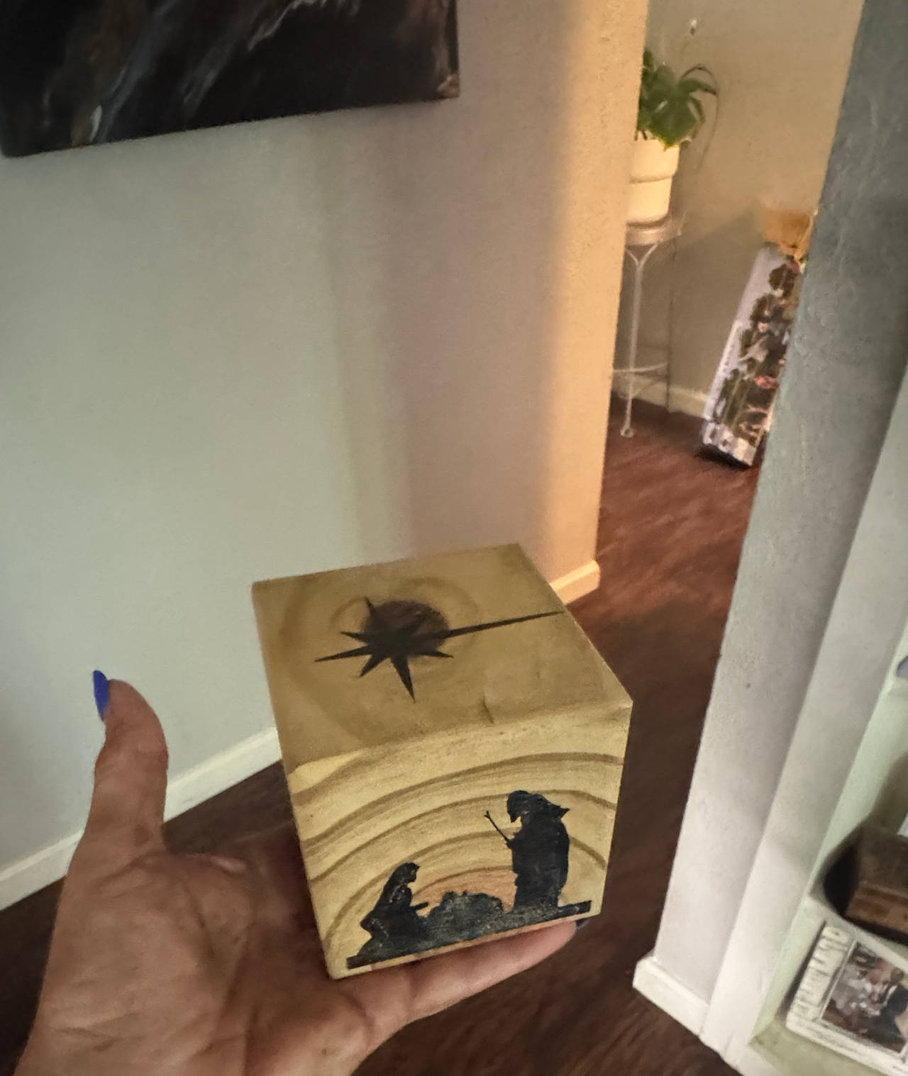 Wooden Nativity Block Decor