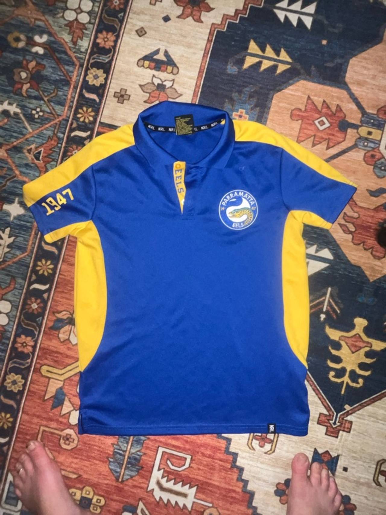 NRL Parramatta Eels Men's Performance Polo Shirt Blue/Gold