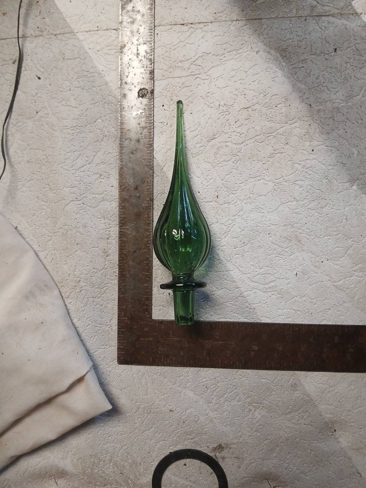 Vintage Blenko Style Green Glass Flame Stopper