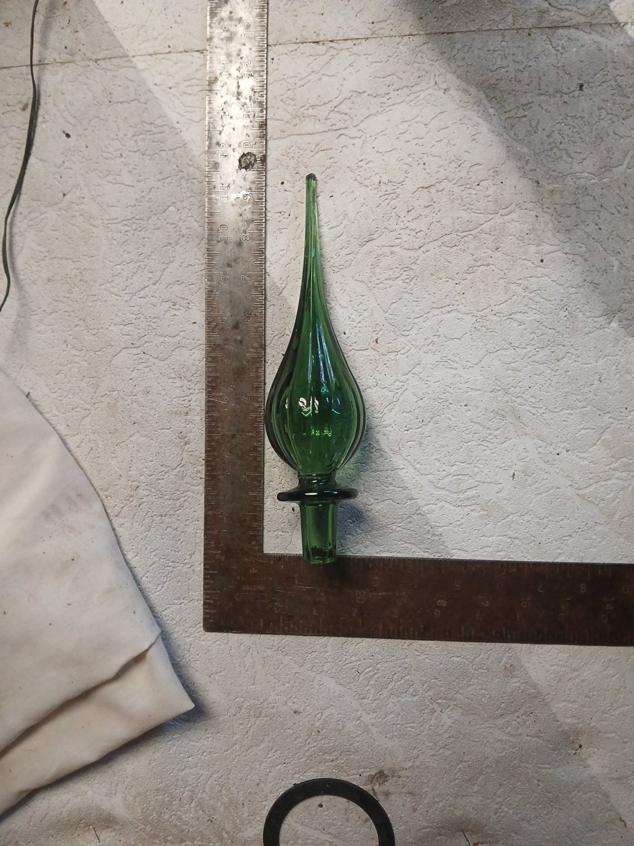 Vintage Blenko Style Green Glass Flame Stopper