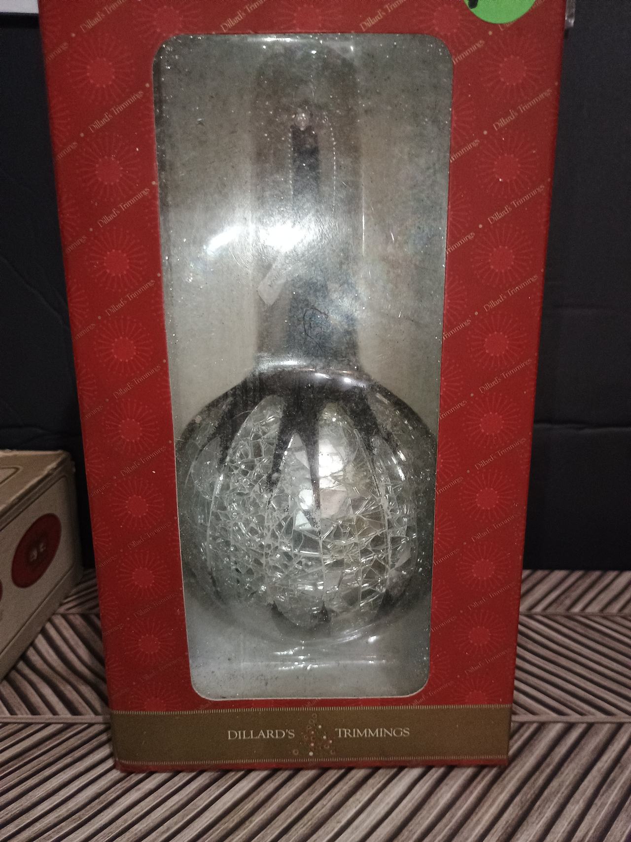 4 x Dillard's Trimmings Crackle Glass Ornaments