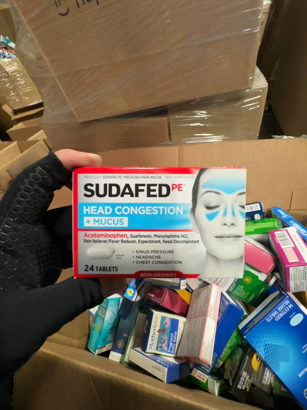 Sudafed PE Non-Drowsy Head Congestion + Mucus Tablets