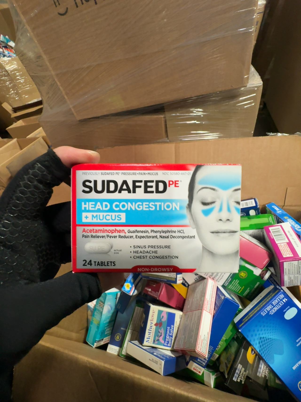 Sudafed PE Non-Drowsy Head Congestion + Mucus Tablets