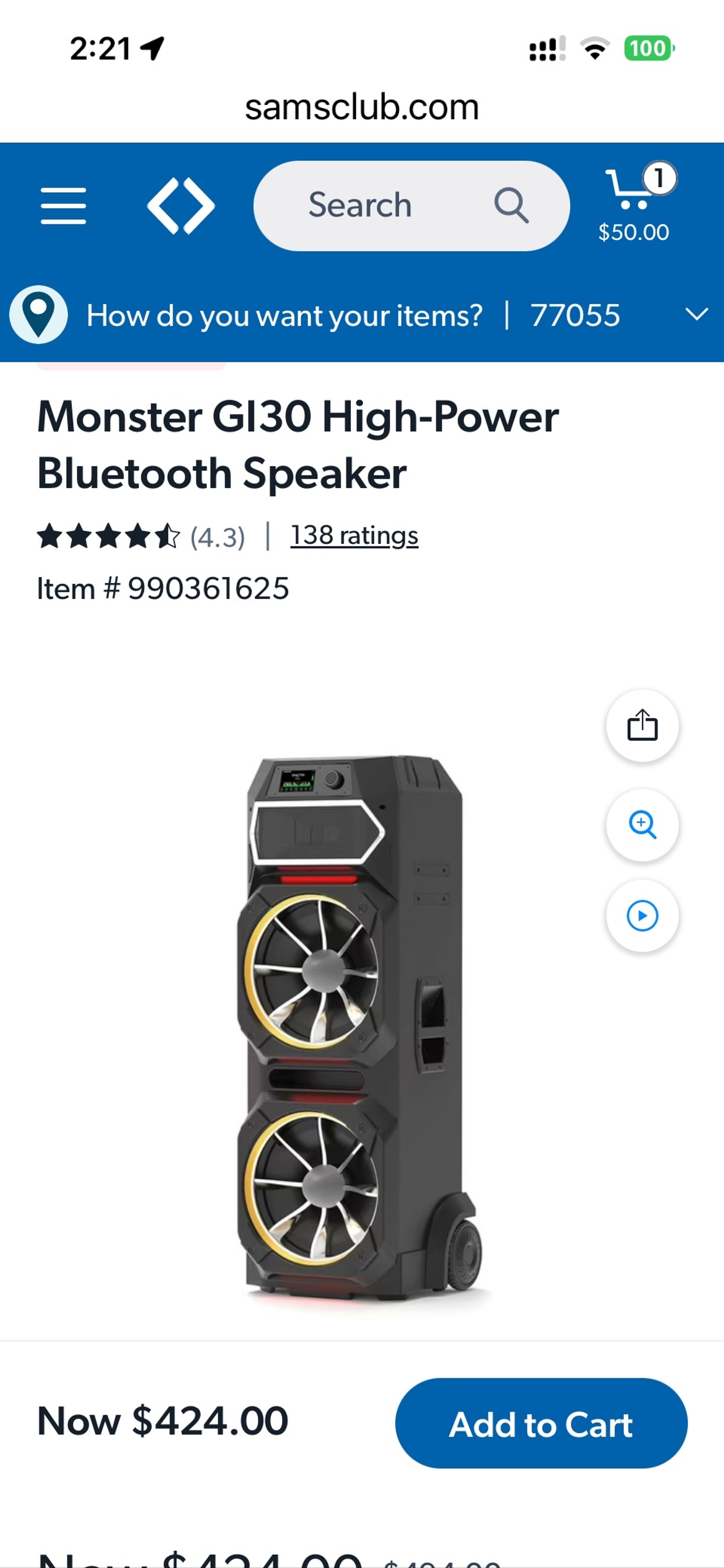 Monster GI30 High-Power Bluetooth Speaker not working