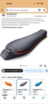 ZOOOBELIVES Alplive D1500 Down Sleeping Bag - Image 3