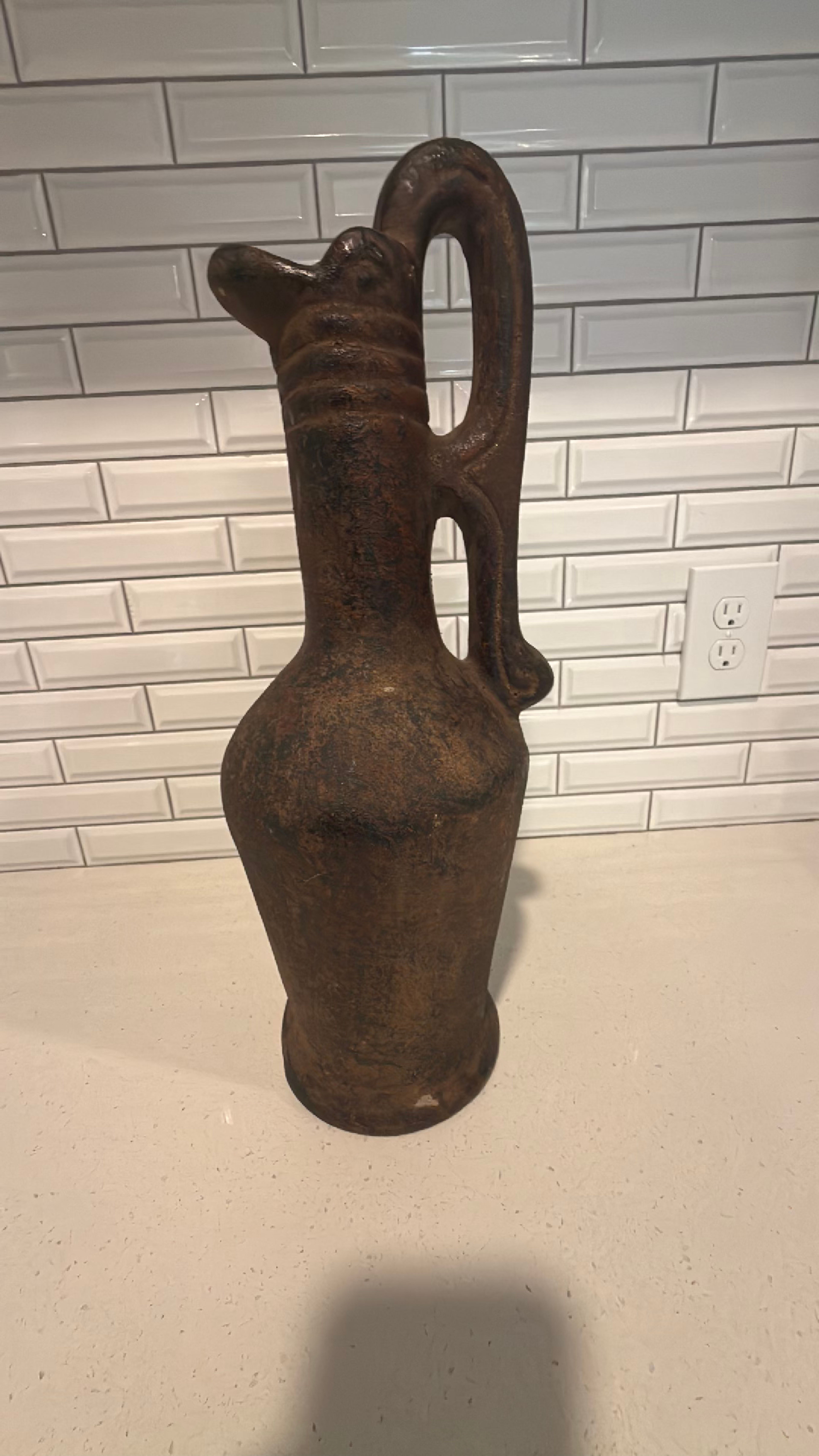 Vintage Rustic Clay Pottery Jug - Image 3