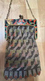 Whiting & Davis Art Deco Enameled Mesh Purse - Image 3