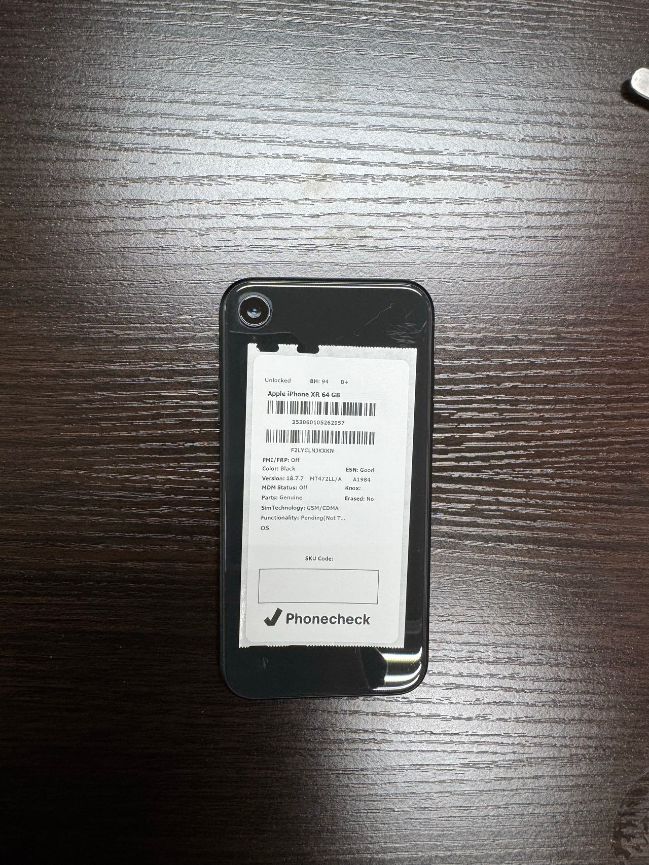 Apple iPhone XR 64GB Black Unlocked 94% Battery Health