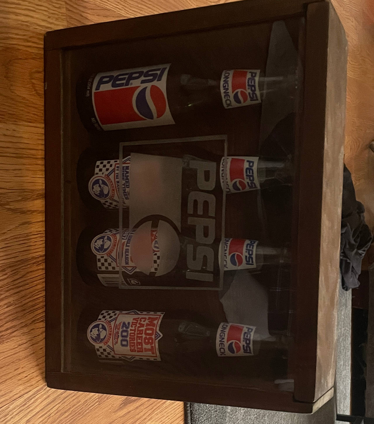 Pepsi Jeff Gordon Commemorative Wooden Display Case Bottle Set