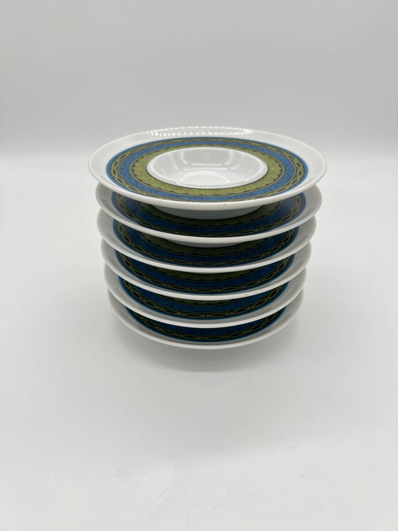 Set of 6 Vintage Sango Aquarius 204 Japan Sauce Dishes Dessert Bowls