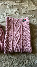 Gucci Pink Cable Knit Beanie and Scarf Set - Image 3