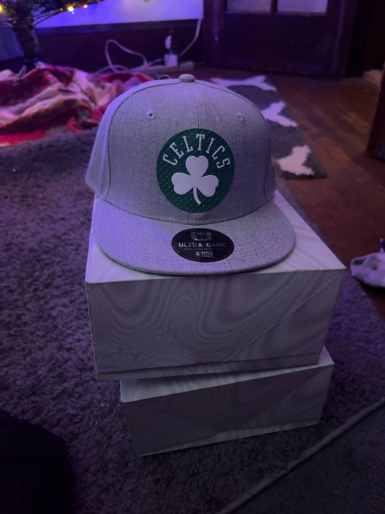 Mitchell & Ness Boston Celtics Gray Snapback Hat