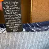 Lildy Tunic Women’s Size L - XL Long Sleeve Geometric Print Top Navy Blue White - Image 6