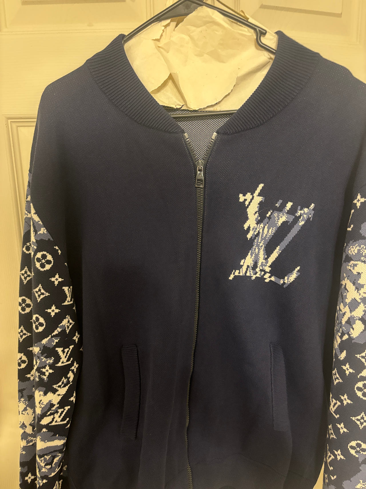 Louis Vuitton Monogram Tapestry Zipped Cardigan