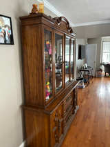 Vintage Wood China Cabinet Hutch - Image 2