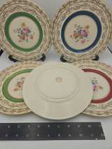 Marks & Rosenfeld Gold Encrusted Floral Cabinet Plates - Image 3
