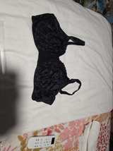 Black Floral Embroidered Bra - Image 2